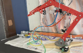 One of the hydraulic devices designed and built by my daughter's 7th grade class.