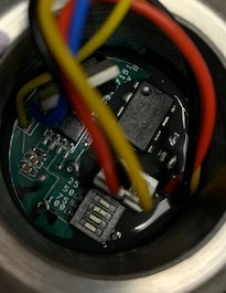 The internal mechanisms of the CFT include a PCB and dip switches that are used to set the flow range. The settings allow for a range as low as 12 gpm and as high as 120 gpm.