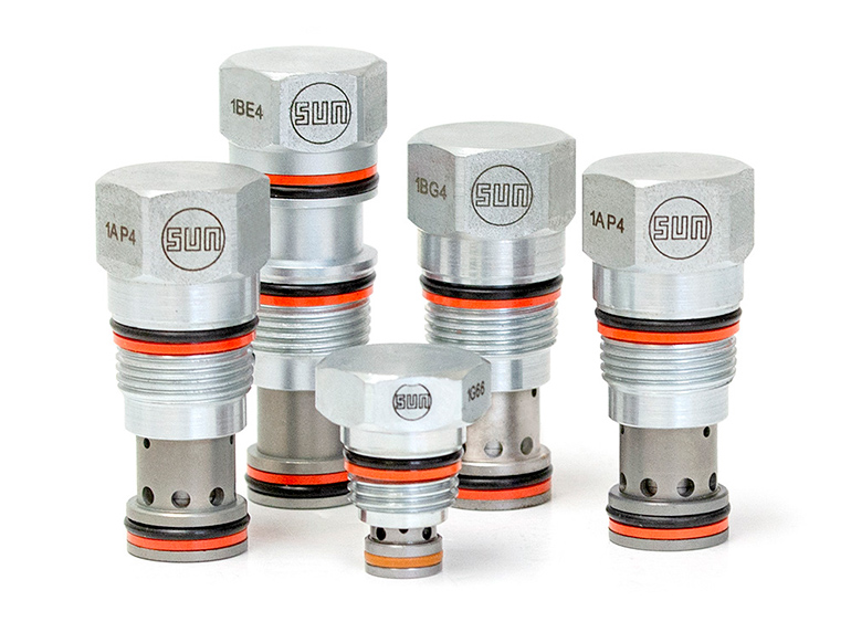 Sun Hydraulics check valves feature high flow capacity relative to their small physical size. Sun’s check valves are available with flow capacities up to 160 gpm (600 L/min.) and capable of operating at pressures up to 5000 psi (350 bar).